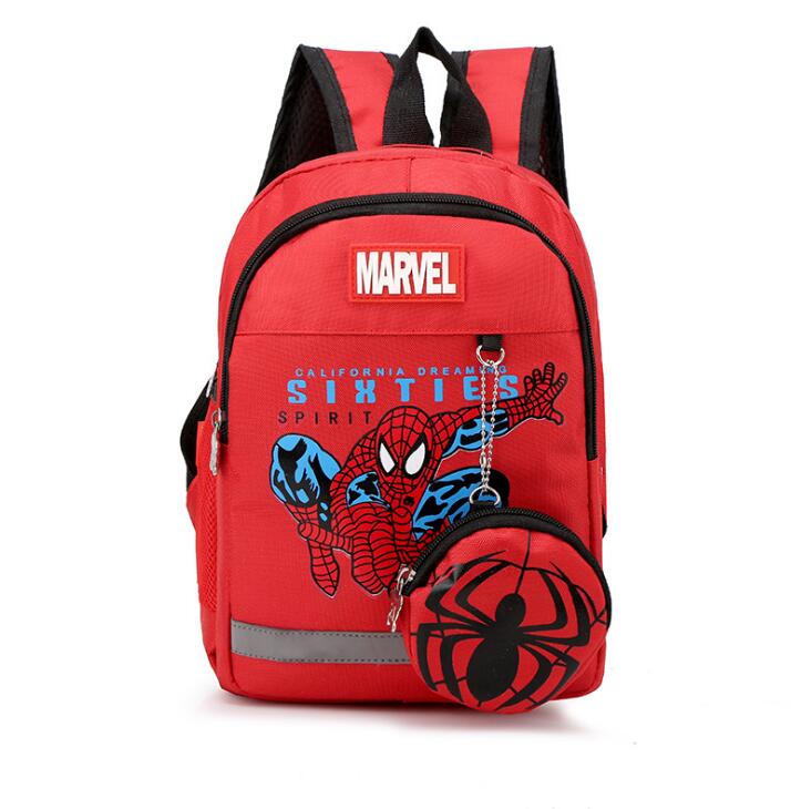 Mochila Infantil+ Bolsa de Moedas Homem-Aranha/Capitão América