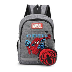 Mochila Infantil+ Bolsa de Moedas Homem-Aranha/Capitão América