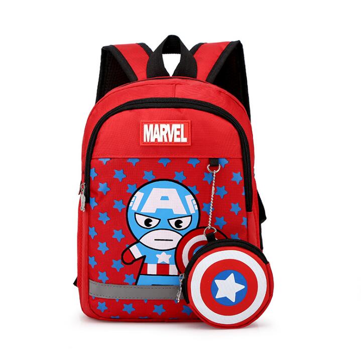 Mochila Infantil+ Bolsa de Moedas Homem-Aranha/Capitão América