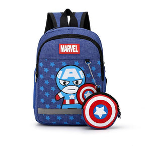 Mochila Infantil+ Bolsa de Moedas Homem-Aranha/Capitão América