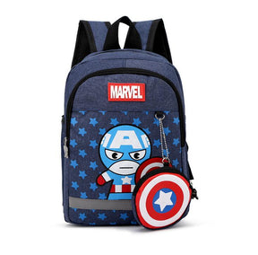 Mochila Infantil+ Bolsa de Moedas Homem-Aranha/Capitão América