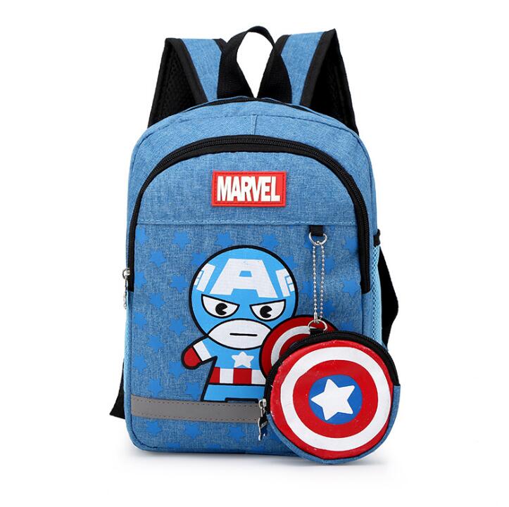 Mochila Infantil+ Bolsa de Moedas Homem-Aranha/Capitão América