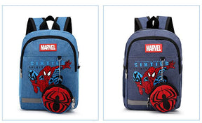 Mochila Infantil+ Bolsa de Moedas Homem-Aranha/Capitão América