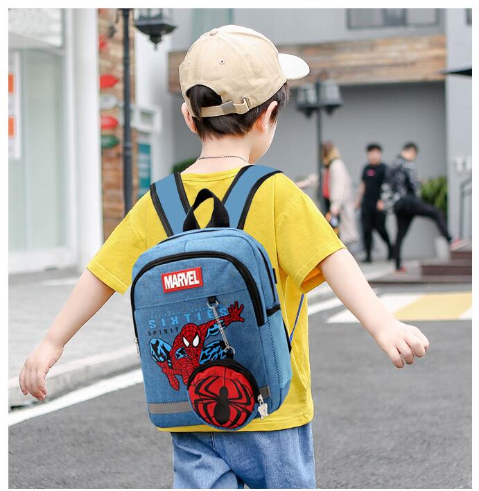 Mochila Infantil+ Bolsa de Moedas Homem-Aranha/Capitão América