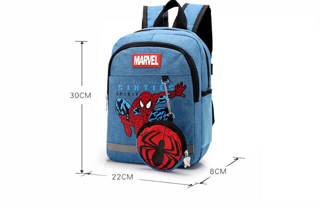 Mochila Infantil+ Bolsa de Moedas Homem-Aranha/Capitão América